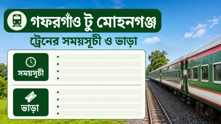 গফরগাঁও টু মোহনগঞ্জ ট্রেনের সময়সূচী ও ভাড়া